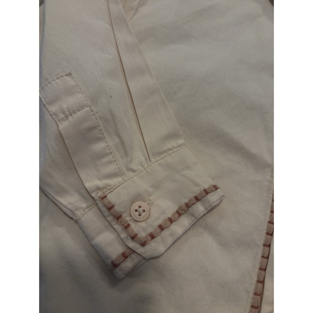Zara Kids Cream Long Sleeve Shirt with Contrast Stitching Size 1.5Y / 86cm - Picture 4 of 5